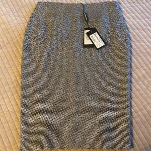 NWT Emporio Armani Grey Herringbone Pencil Skirt IT sz38